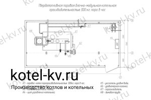 Паровая котельная 300 на твердом топливе. Чертеж